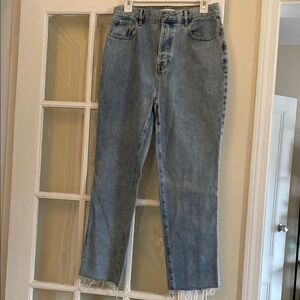 High rise straight leg denim